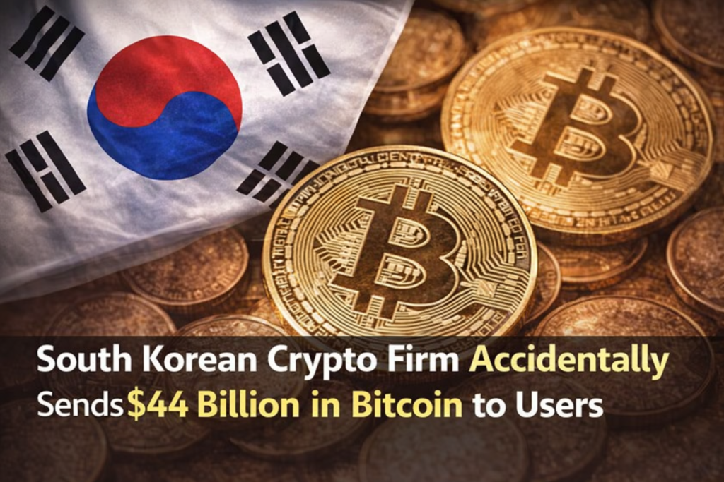 South Korean Crypto Firm Accidentally Sends $44 Billion in Bitcoin to Users