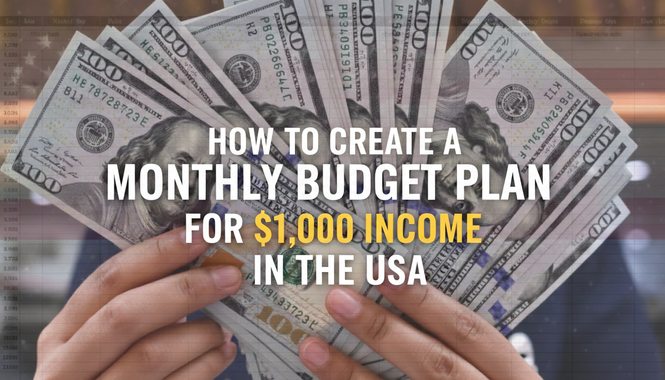 Creating Income How to Create a Monthly Budget Plan for $1,000 Income in the USA